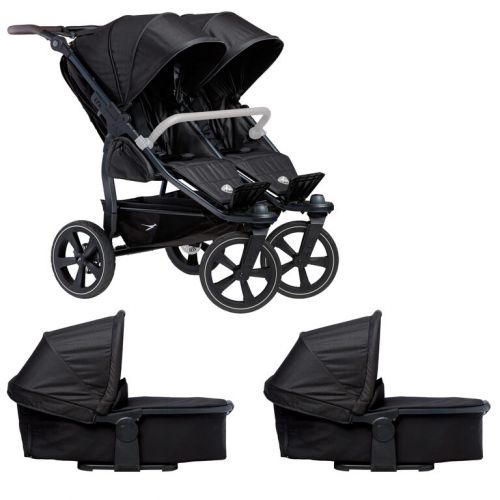 Kočárek TFK Set Duo2 frame 2025 - air chamber wheel + carrycot + seat black