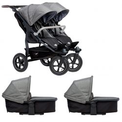Kočárek TFK Set Duo2 frame 2025 - air wheel carrycot + seat prem. grey