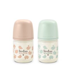 SUAVINEX | Láhev SKLO BIRDIES 120 ml fyziologická SX PRO +0 XS