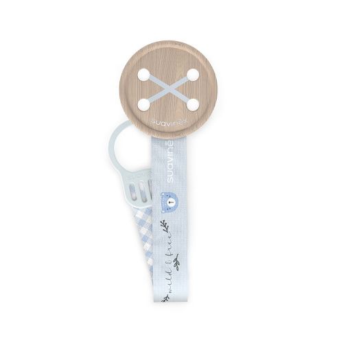 Suavinex Klip na dudlík se stuhou WILD & FREE modrý