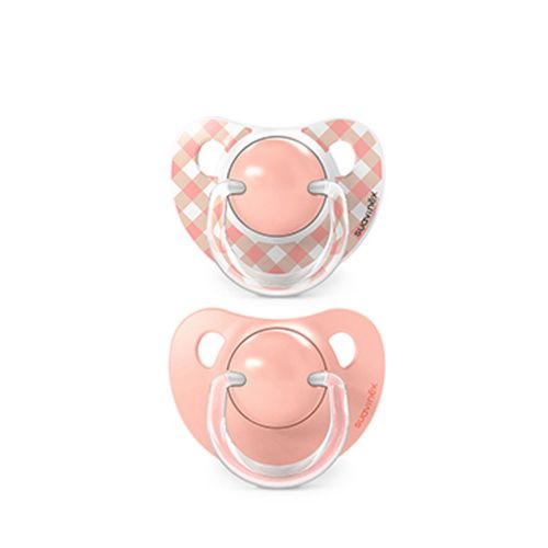 Suavinex Dudlík anatomický silikon 0/6m 2 ks WILD & FREE růžový