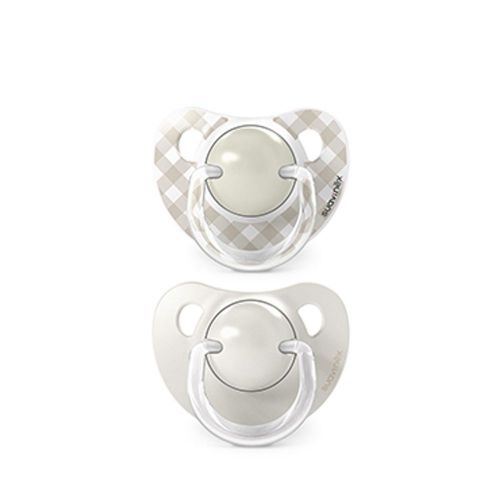 Suavinex Dudlík anatomický silikon 0/6m 2 ks WILD & FREE krémový