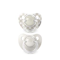 Suavinex Dudlík anatomický silikon 0/6m 2 ks WILD &amp; FREE krémový