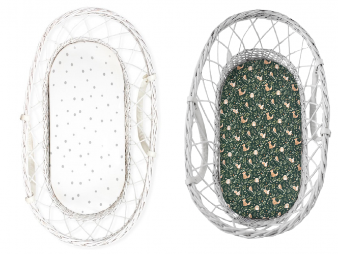 Sleepee Prostěradlo We Care do kočárku, košíku a kolébky Green Forest