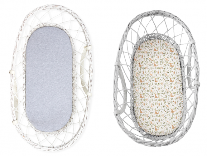 Sleepee Prostěradlo We Care do kočárku, košíku a kolébky Ivory Forest