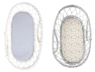 Sleepee Prostěradlo We Care do kočárku, košíku a kolébky Ivory Forest