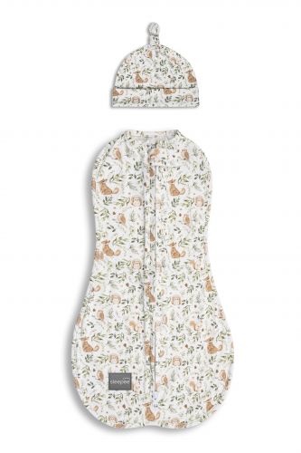 Sleepee Zavinovačka First Step Swaddle s čepičkou zdarma Ivory Forest