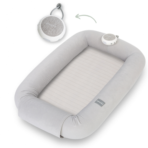 Sleepee Multifunkční hnízdečko pro miminko s bílým šumem 3v1 Grey