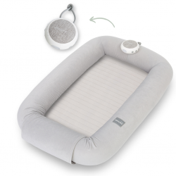 Sleepee Multifunkční hnízdečko pro miminko s bílým šumem 3v1 Grey