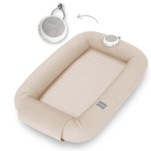 Sleepee Multifunkční hnízdečko pro miminko s bílým šumem 3v1 Sand