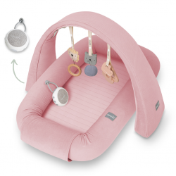 Sleepee Multifunkční hnízdečko pro miminko s hrazdičkou a bílým šumem 4v1 Pink
