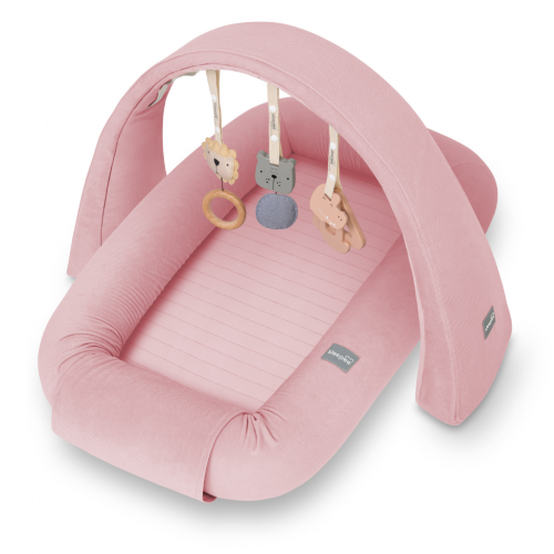 Sleepee Multifunkční hnízdečko pro miminko s hrazdičkou a hračkami 3 v 1 Pink