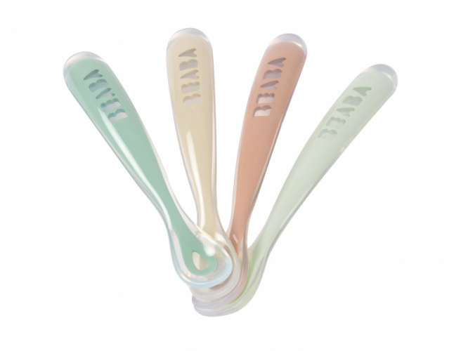 Beaba První lžičky silikonové 4 ks Natural