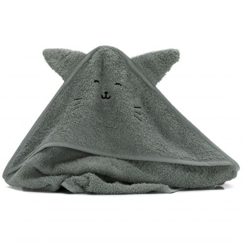 Fillikid Osuška s kapucí animal cat green 75x75cm