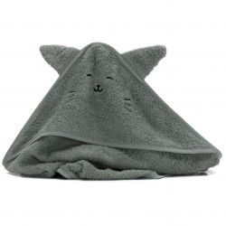 Fillikid Osuška s kapucí animal cat green 75x75cm