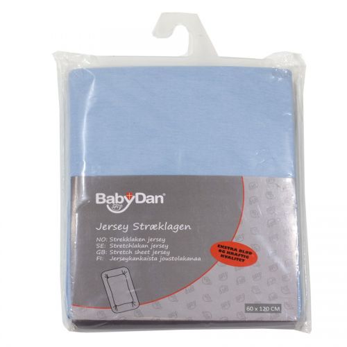 BabyDan Prostěradlo jersey do postýlky/kolébky, světle modré, 60x120cm