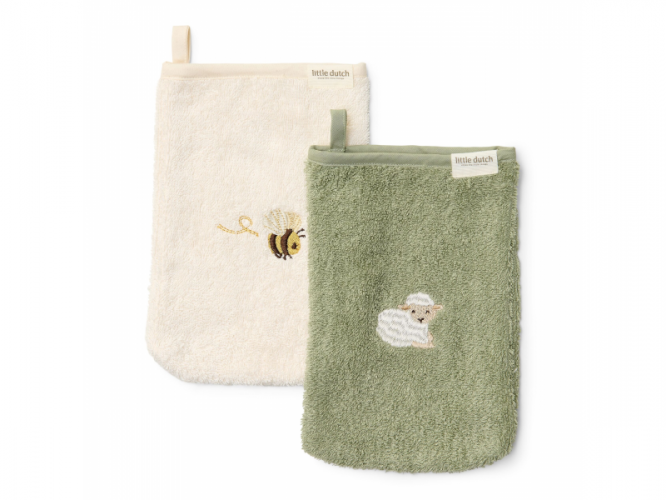 Little Dutch Žínky s výšivkou 2 ks Farma