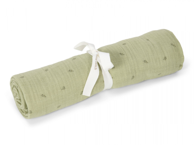Little Dutch Plena zavinovací 120x120 cm s potiskem Pure Sage