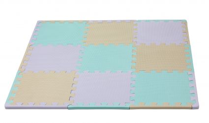 Rialto Baby Hrací podložka puzzle s okrajem Silver Beige Green 92x92 cm