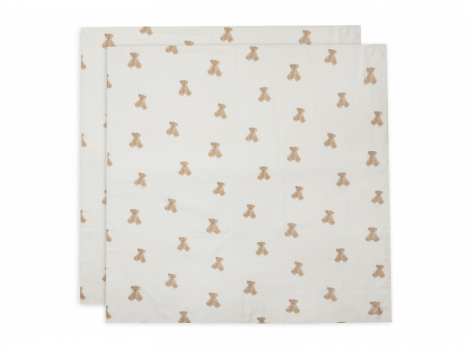 Jollein Pleny zavinovací 2ks 115x115 cm Teddy Bear