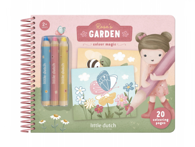 Omalovánky s pastelkami Zahrada Rosa
