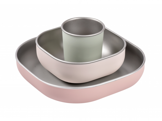 Beaba Jídelní sada nerez 3-dílná Cotton Candy