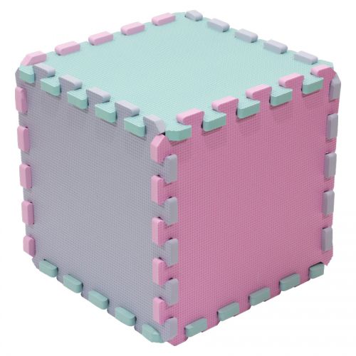 Rialto Baby Pěnová puzze kostka - Siver, Green, Pink