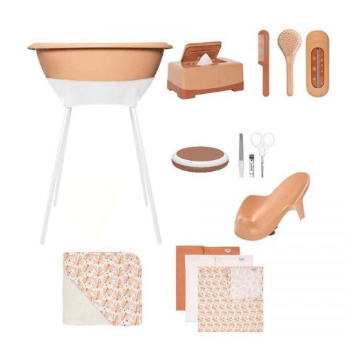 9 dílná koupací sada LUMA Spiced Copper se 3 mušelínkami a osuškou