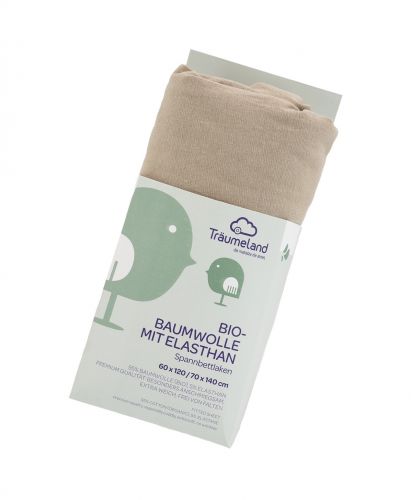 TRÄUMELAND Prostěradlo Bio-Bavlna s elastanem UNI Taupe