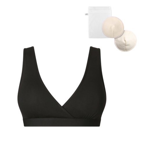 Moniel Kojicí bambusová podprsenka Nuuma Black s vyjímatelnými prsními vložkami + prací sáček zdarma