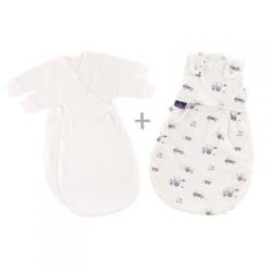 TRÄUMELAND Spací pytel Liebmich 3dílný set Little Farm Blau 56/62