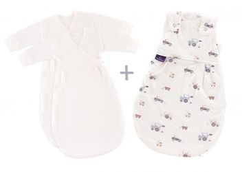 TRÄUMELAND Spací pytel Liebmich 3dílný set Little Farm Blau 62/68