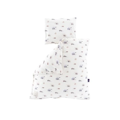 TRÄUMELAND Povlečení do kolébky Jersey 80/80 + 35/40 Little Farm Blau