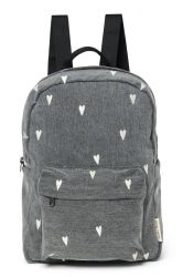 Studio Noos Denim Midi BACKPACK Batůžek s přední kapsou Grey Hearts