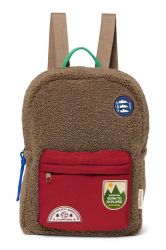 Studio Noos Teddy Midi BACKPACK Batůžek s přední kapsou Brown/Burgundy