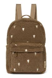 Studio Noos Teddy Midi BACKPACK Batůžek s přední kapsou Brown Hearts