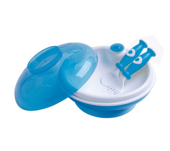 dBb Remond Dětský ohřívací talíř s víkem modrý Barva: tyrkysová
