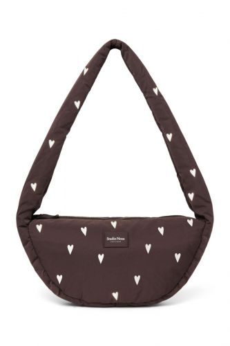 Studio Noos Puffy Mini Cross Body Bag Brown Hearts