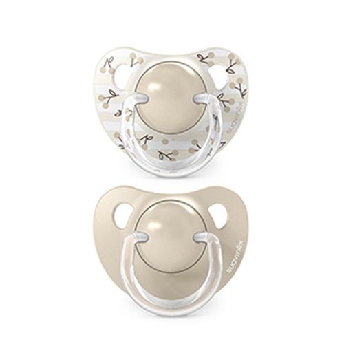 Suavinex Dudlík anatomický silikon +18 m 2 ks BIRDIES krémový