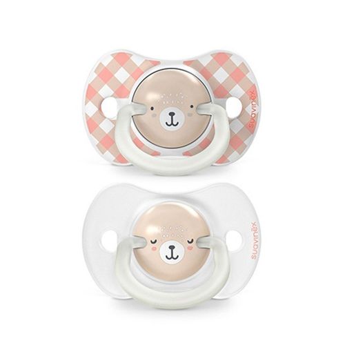 SUAVINEX | Šidítko DEN&NOC fyziologické silikon WILD @ FREE 0-6 m - 2 ks - růžové