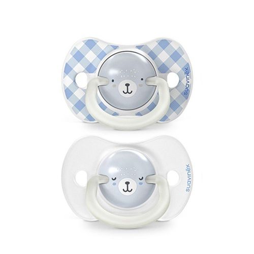 SUAVINEX | Šidítko DEN&NOC fyziologické silikon WILD @ FREE 0-6 m - 2 ks - modré