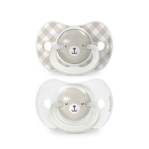 SUAVINEX | Šidítko DEN&NOC fyziologické silikon WILD @ FREE 0-6 m - 2 ks - šedé