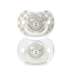 SUAVINEX | Šidítko DEN&NOC fyziologické silikon WILD @ FREE 0-6 m - 2 ks - šedé