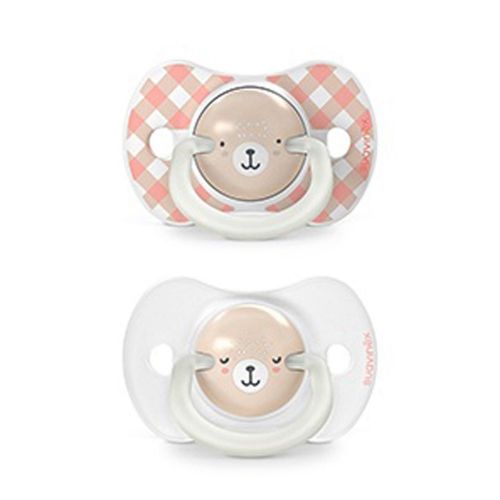 SUAVINEX | Šidítko DEN&NOC fyziologické silikon WILD & FREE 6-18 m - 2 ks - růžové