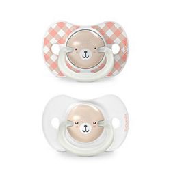 SUAVINEX | Šidítko DEN&NOC fyziologické silikon WILD & FREE 6-18 m - 2 ks - růžové