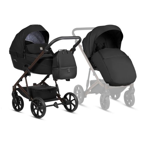 Kočárek Tutis VIVA6+ ESSENTIAL 2v1 Caviar 070