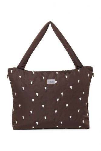 Studio Noos Puffy Diaper Bag Přebalovací taška Brown Hearts