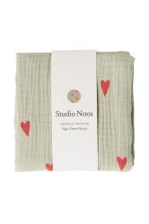 Studio Noos SWADDLE Zavinovačka Print Medium Green Hearts