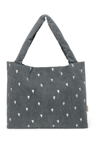 Studio Noos Denim Mom Bag Grey Hearts