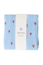Studio Noos Swaddle Zavinovačka Print Large Light Blue Hearts